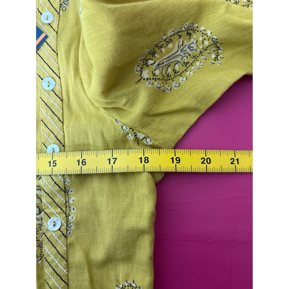 Dhani‎ by Avaasa Yellow Paisley Print Midi Dress Kurta Size M Indian Festivities - Picture 7 of 9